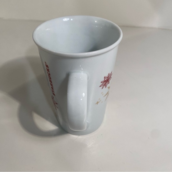 Starbucks Set of  2 White Red Gold Holiday Mugs        12 Oz - Picture 5 of 10